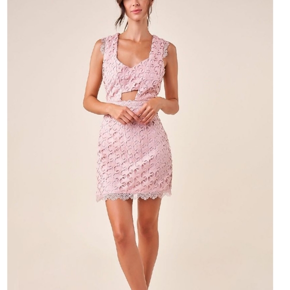 Mauve Pink Cut Out Dress - Picture 3 of 5